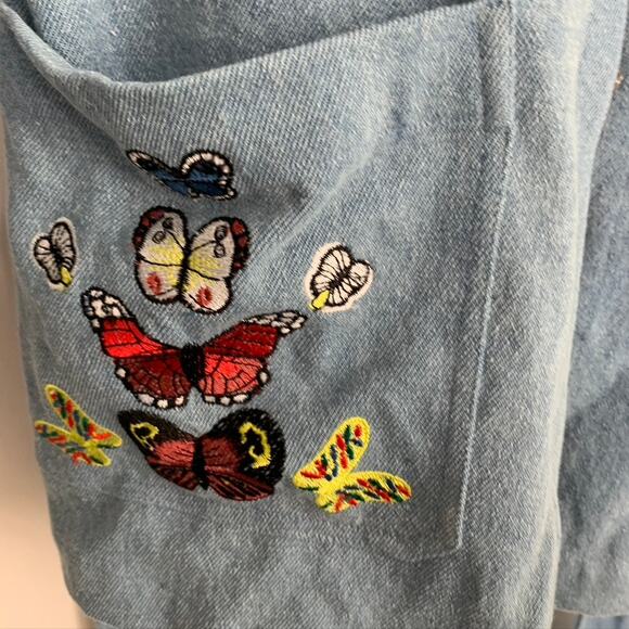 Meghan Fabulous Boheme Butterfly Bomb Jacket Denim Womens Small - Picture 12 of 16